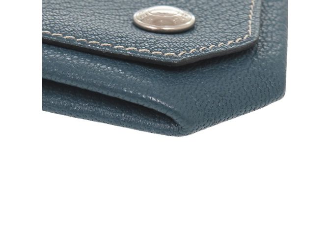 Monedero de cabra Le Vingt Quatre de Hermès Azul - vista 4