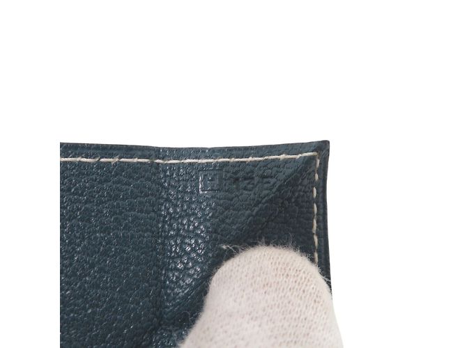 Monedero de cabra Le Vingt Quatre de Hermès Azul - vista 7