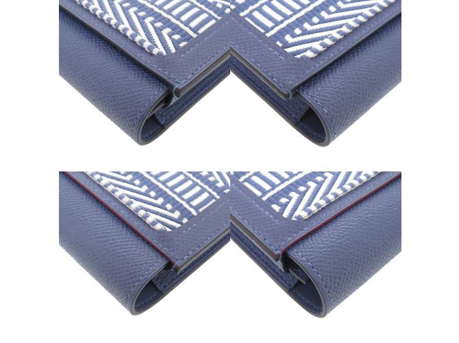 Hermès Passant Lang Wallet aus Epsom-Leder Blau - Ansicht 3