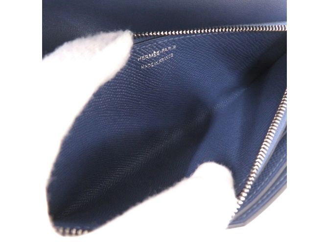 Hermès Passant Lang Wallet aus Epsom-Leder Blau - Ansicht 6