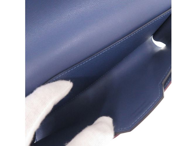 Hermès Passant Lang Wallet aus Epsom-Leder Blau - Ansicht 7