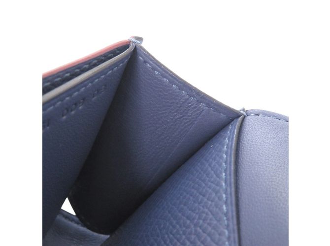 Hermès Passant Lang Wallet aus Epsom-Leder Blau - Ansicht 8