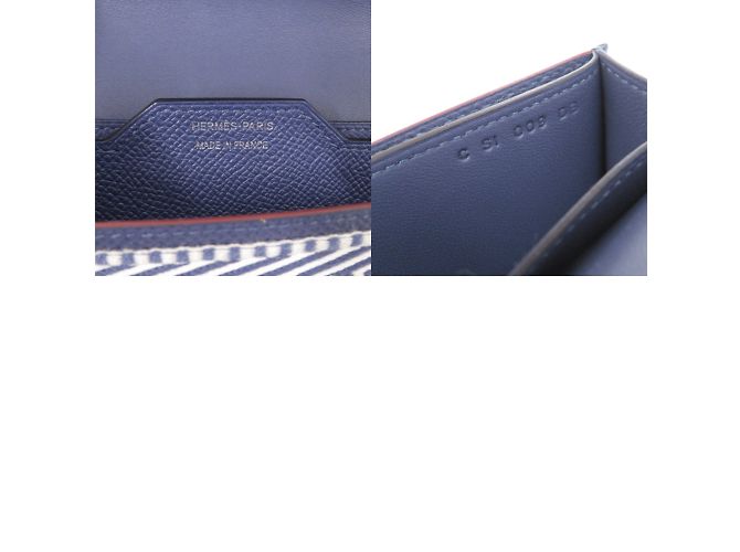 Hermès Passant Lang Wallet aus Epsom-Leder Blau - Ansicht 9