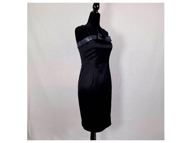 Schwarzes Moschino Jeans Kleid mit Pailletten-Schleife - Ansicht 5