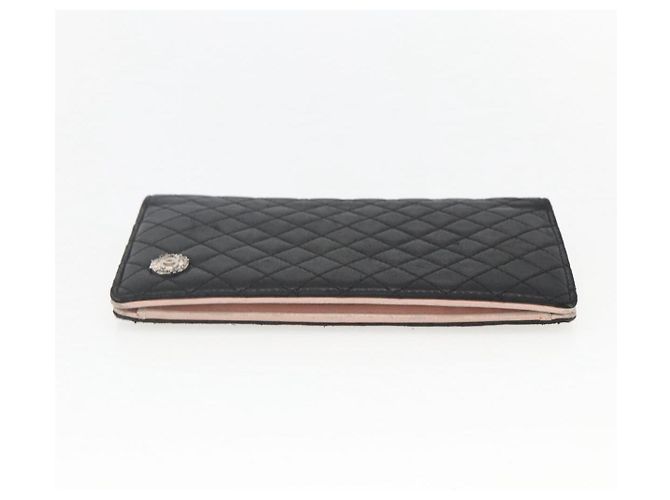 Chanel Vintage CC Bifold Wallet Leather Long Black - view 3