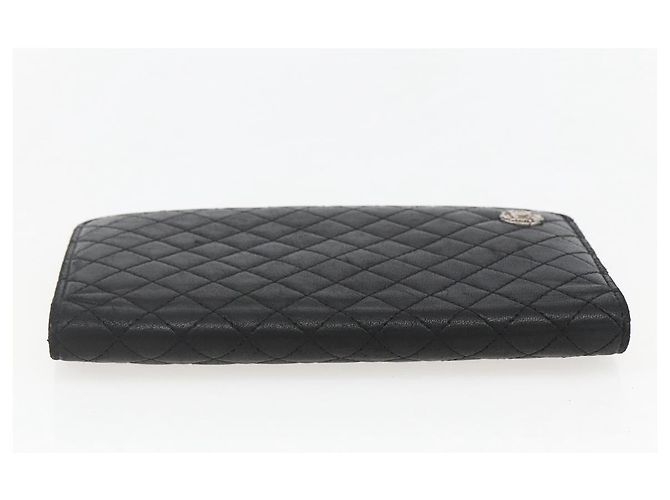 Chanel Vintage CC Bifold Wallet Leather Long Black - view 4
