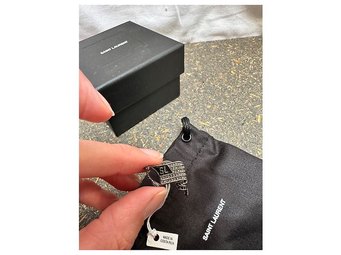 Spilla Saint Laurent Strass Nera Acciaio Nero - vista 3