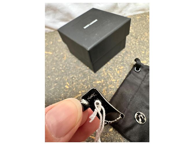 Spilla Saint Laurent Strass Nera Acciaio Nero - vista 5