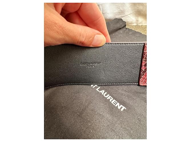 Cintura Saint Laurent Python Rosso Bordeaux Bordò - vista 3