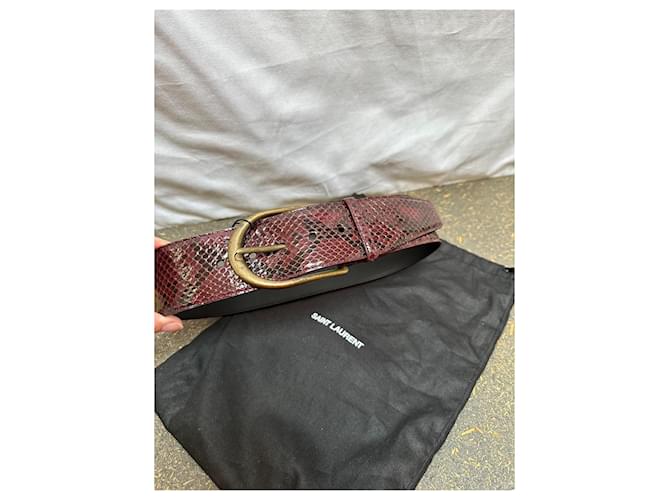 Cintura Saint Laurent Python Rosso Bordeaux Bordò - vista 6