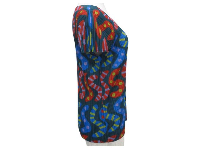 Issey Miyake Top PLEATS PLEASE S SNAKE Azul Multicolor - vista 2