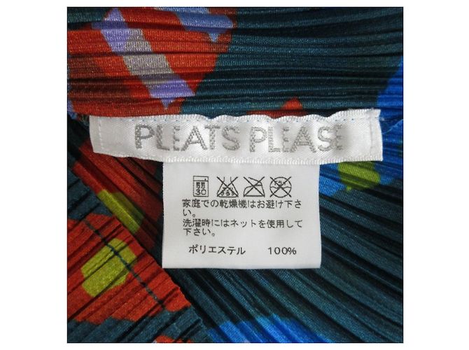 Issey Miyake Top PLEATS PLEASE S SNAKE Azul Multicolor - vista 4