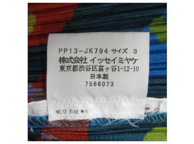 Issey Miyake Top PLEATS PLEASE S SNAKE Azul Multicolor - vista 5