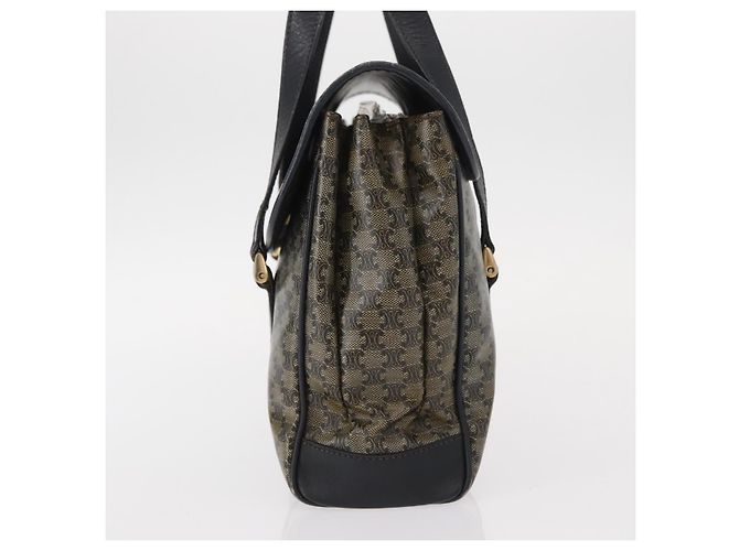 Céline Celine Vintage Macadam Tela e Pelle Nero - vista 3