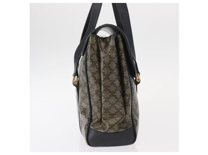 Céline Celine Vintage Macadam Tela e Pelle Nero - vista 4