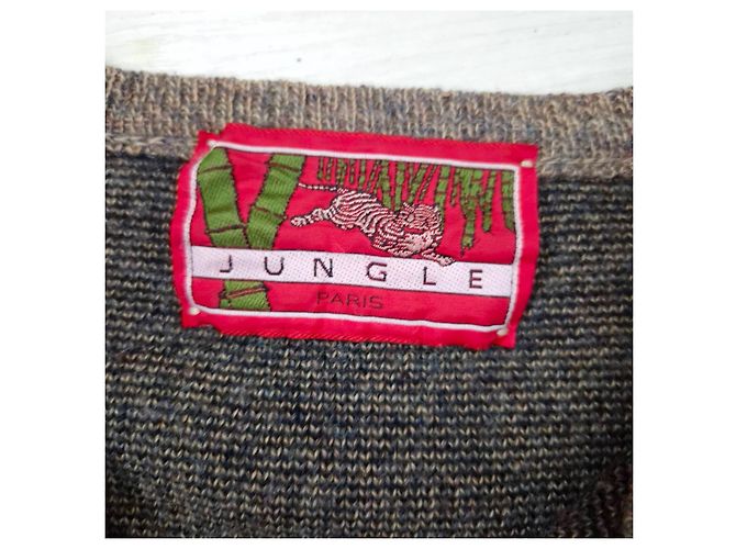 Kenzo Jungle Vintage Pullover der 1980er Jahre Rot Mehrfarben - Ansicht 3
