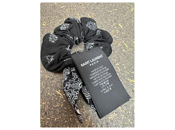 Scrunchie Saint Laurent Nero e Bianco - vista 5