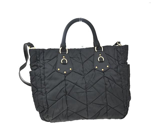 Tote Prada Umhängetasche mit umwandelbarem Seitenfach aus Chevron-Tessuto Medium Schwarz - Ansicht 2