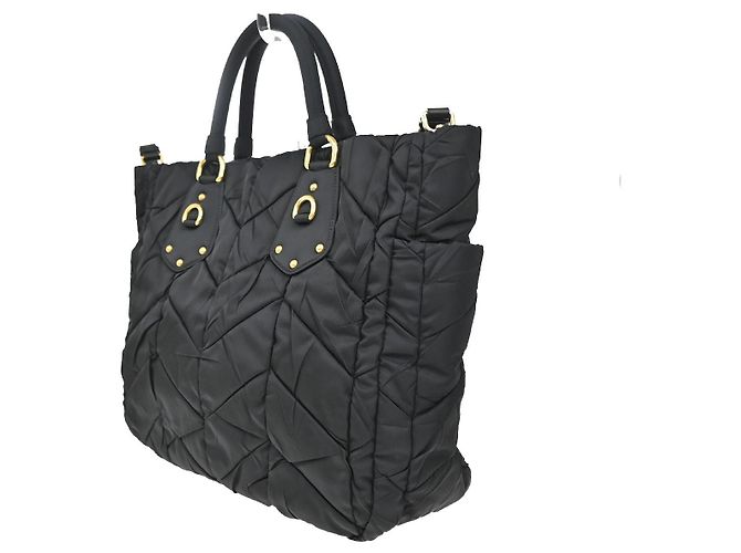 Tote Prada Umhängetasche mit umwandelbarem Seitenfach aus Chevron-Tessuto Medium Schwarz - Ansicht 4