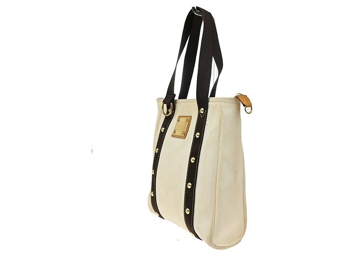 Louis Vuitton Antigua Tote aus Canvas MM Weiß - Ansicht 3
