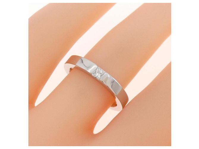 Harry Winston Prinzessschliff Platinbandring - Ansicht 5