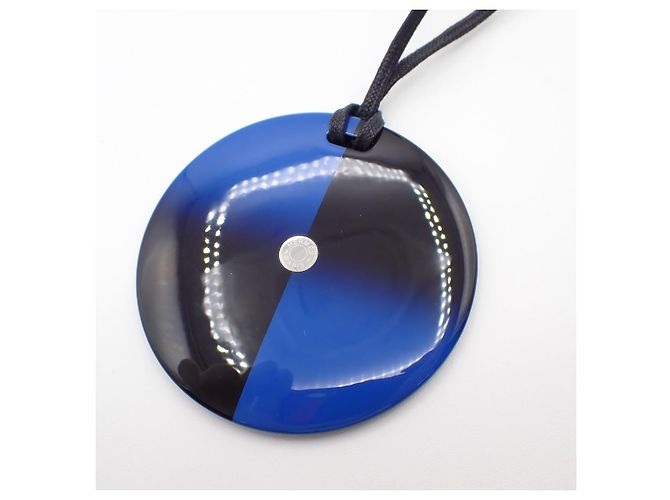Collana Hermès in corno di bufalo e lacca Blu - vista 4