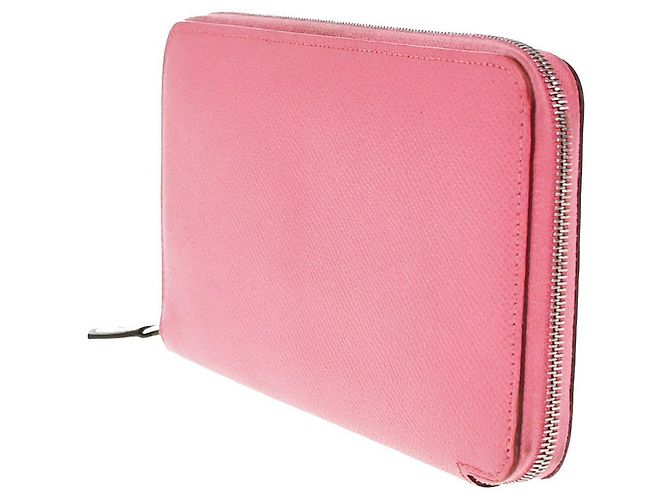 Cartera con cremallera Azap de seda Epsom larga de Hermès Rosa - vista 4