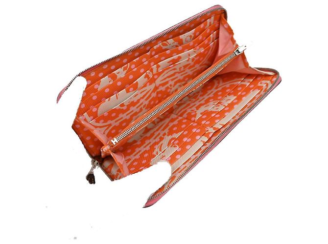Cartera con cremallera Azap de seda Epsom larga de Hermès Rosa - vista 5