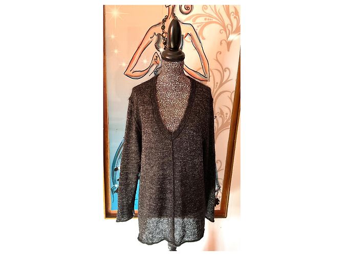 Pulôver By Malene Birger Preto e Prateado de Lã Prata - vista 2