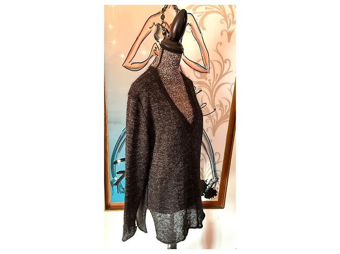 Pulôver By Malene Birger Preto e Prateado de Lã Prata - vista 3