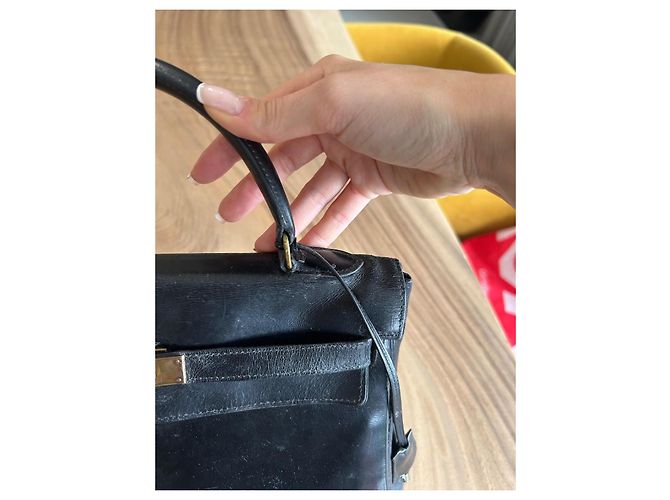Borsa a mano Hermès Kelly 32 in pelle box nera Nero - vista 10