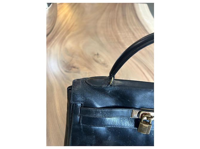 Borsa a mano Hermès Kelly 32 in pelle box nera Nero - vista 11