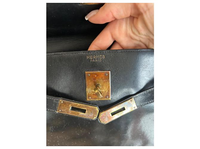 Borsa a mano Hermès Kelly 32 in pelle box nera Nero - vista 13