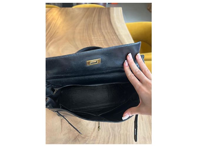Borsa a mano Hermès Kelly 32 in pelle box nera Nero - vista 14