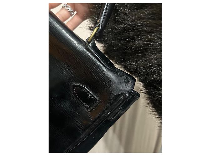 Borsa a mano Hermès Kelly 32 in pelle box nera Nero - vista 15