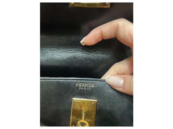 Borsa a mano Hermès Kelly 32 in pelle box nera Nero - vista 17