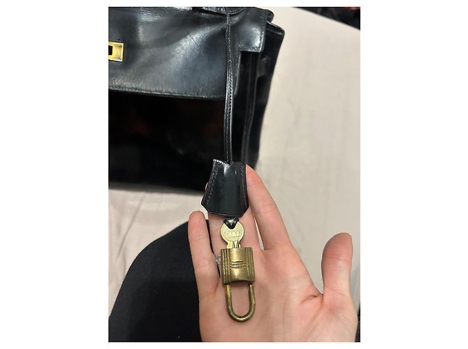 Borsa a mano Hermès Kelly 32 in pelle box nera Nero - vista 19