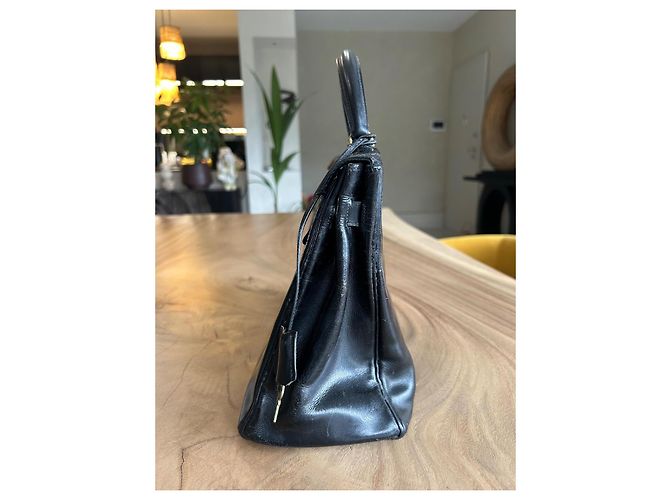 Borsa a mano Hermès Kelly 32 in pelle box nera Nero - vista 4