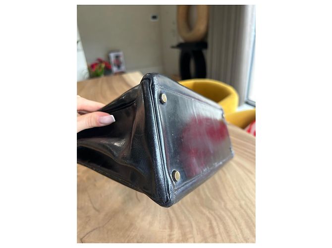 Borsa a mano Hermès Kelly 32 in pelle box nera Nero - vista 6