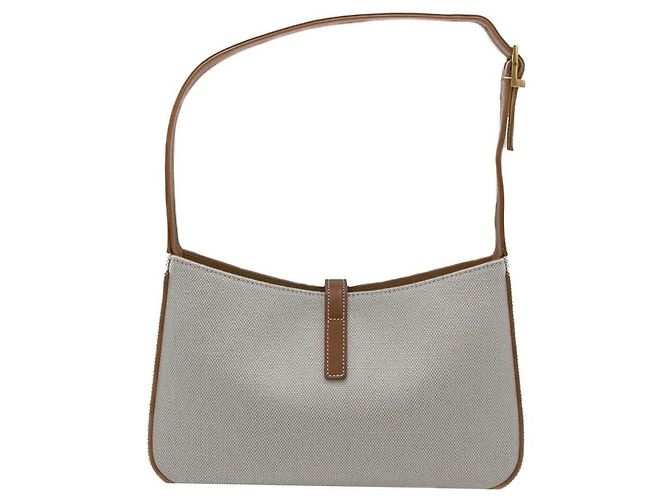Saint Laurent Borsa Hobo Le 5 A 7 Beige in Pelle - vista 6