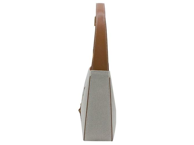 Saint Laurent Borsa Hobo Le 5 A 7 Beige in Pelle - vista 8
