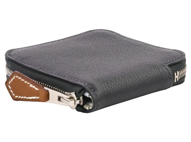 Monedero/case para monedas Azap Mini en seda y Epsom de Hermès Negro - vista 4