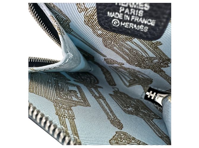 Monedero/case para monedas Azap Mini en seda y Epsom de Hermès Negro - vista 8