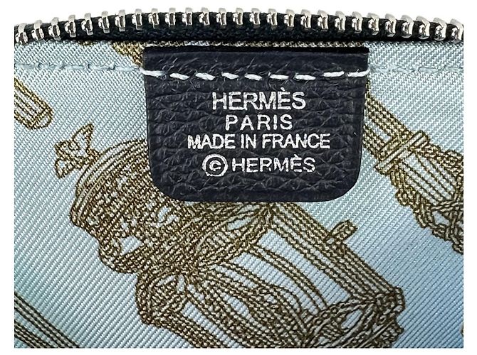 Monedero/case para monedas Azap Mini en seda y Epsom de Hermès Negro - vista 9