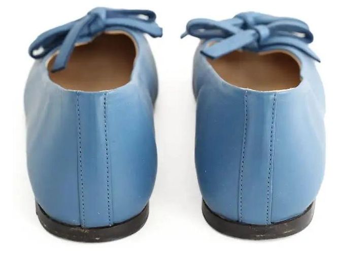 Lanvin Bailarinas azules de piel de ternera estilo pony - vista 2