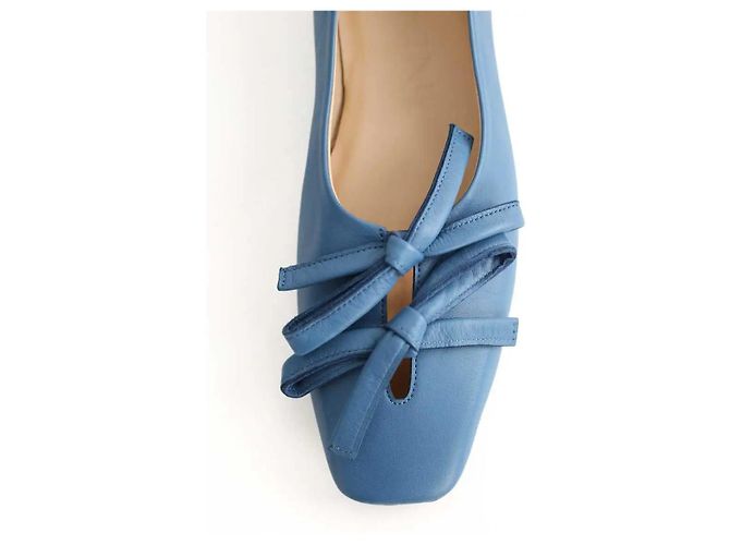 Lanvin Bailarinas azules de piel de ternera estilo pony - vista 4