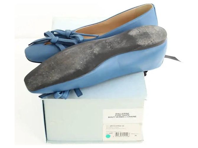 Lanvin Bailarinas azules de piel de ternera estilo pony - vista 6
