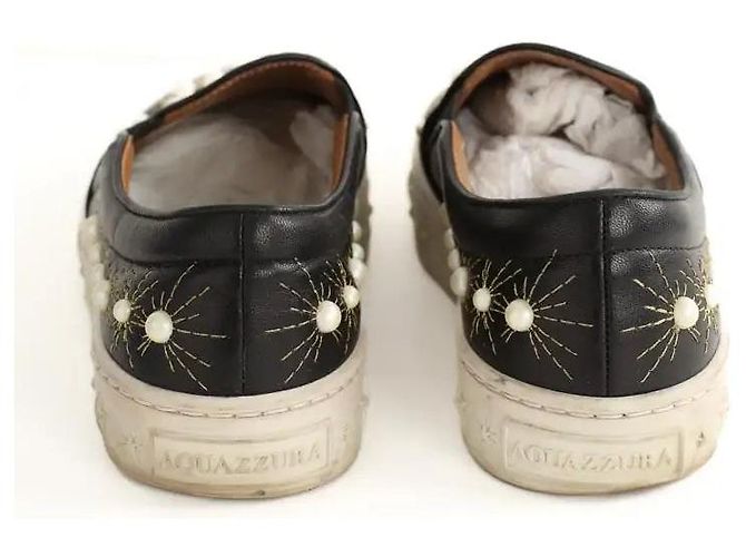 Aquazzura Schwarze Leder-Sneaker - Ansicht 2