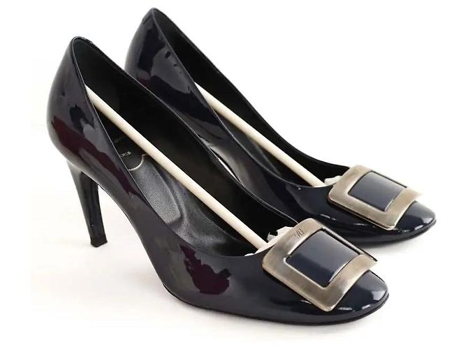 Roger Vivier Marine Lacklederabsätze Marineblau - Ansicht 3