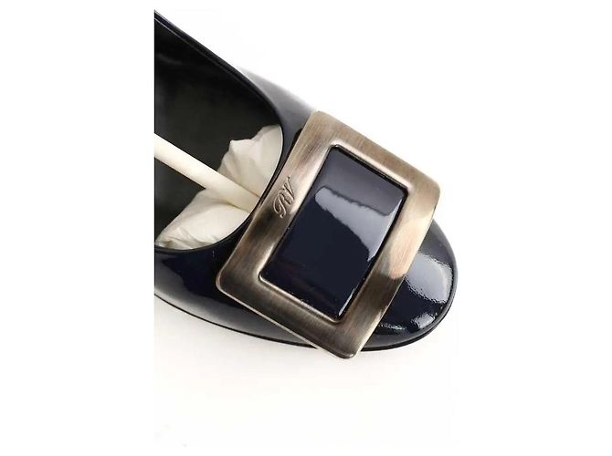 Roger Vivier Marine Lacklederabsätze Marineblau - Ansicht 4